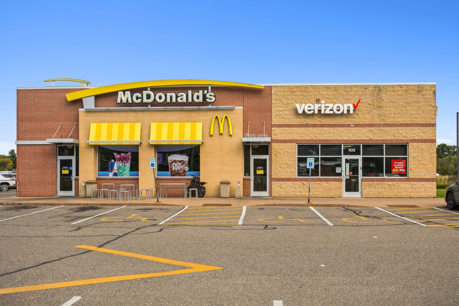 McDonald's and Verizon retail center at 100-103 Power St, Amery, WI